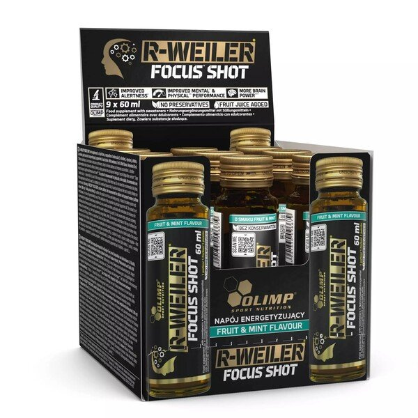 Olimp Nutrition R-Weiler Focus Shot Fruit & Mint for Focus and Performance 9 x 60 ml