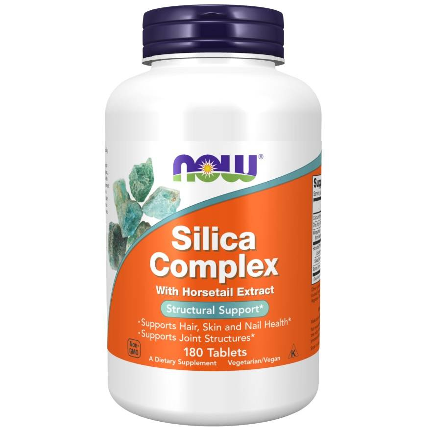 Now Foods Silica Complex with Horsetail Extract Supports Healthy Hair Skin and Nails 180 Tablets