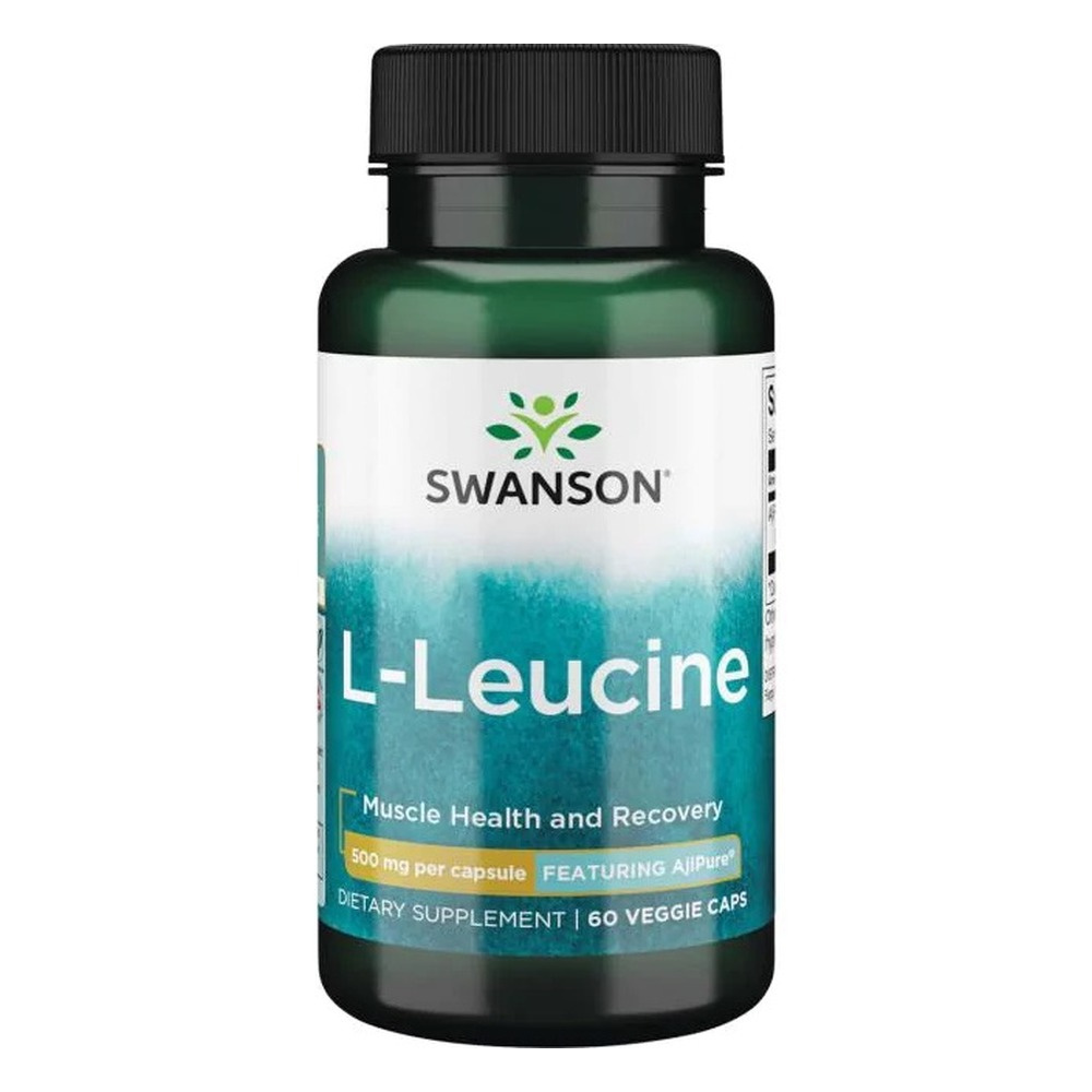 Swanson AjiPure L-Leucine 500mg Wspomaga Wydolność Treningową 60 Kapsułek