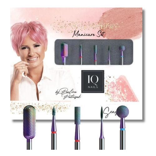 IQ Nails Sensitive Set for Delicate Nail Care Zestaw Frezów 5 Sztuk