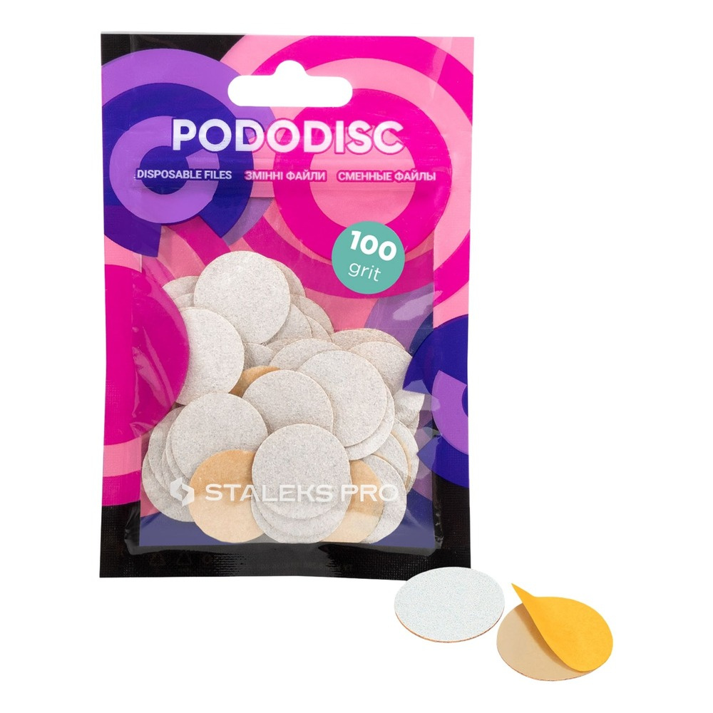 Staleks Pro Wymienne Pilniki Białe do Dysku do Pedicure PODODISC M EXPERT 50 Sztuk