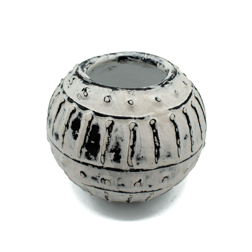 Greek Bubble Clay Plant Pot - Cream 10cm