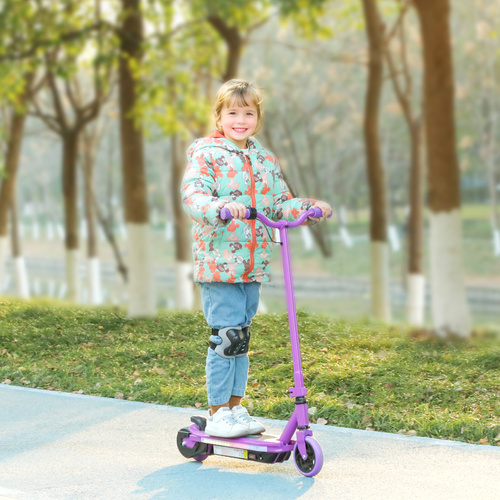 AIYAPLAY Electric Scooter for Kids 6-14 Years, with Colourful Lights, Purple