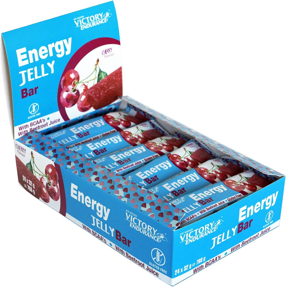 Weider Joe Weider Victory Endurance Energy Jelly Bar, Cherry - 24 x 32g