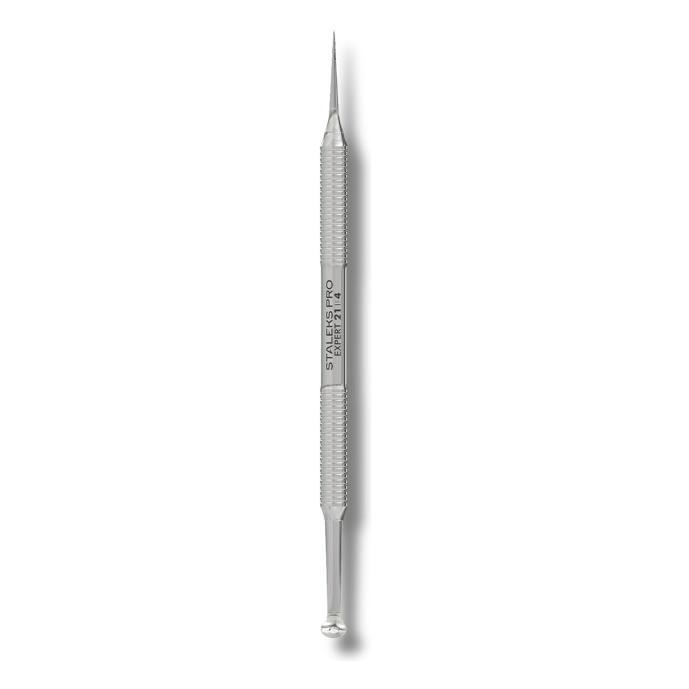 Staleks Pro Podwójne Narzędzie Kosmetyczne EXPERT 21 TYP 4 Łyżka Uno z Większym Otworem i Prosta Igła Vidal 143mm 1 Sztuka