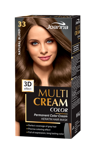 Joanna Multi Cream Permanent Intensive Hair Color Paint Care 33 Natural Blonde