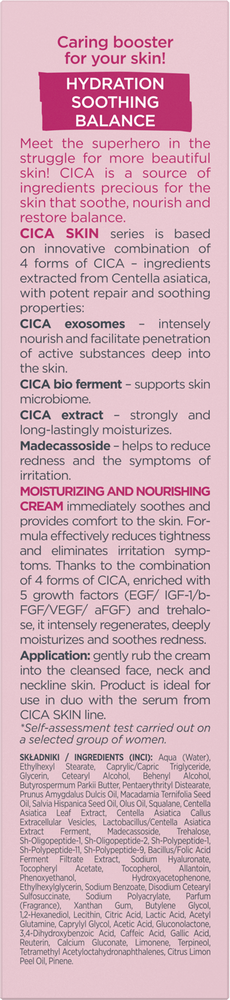 Eveline Cica Skin Moisturizing and Nourishing Day and Night Cream 50ml