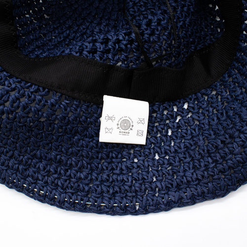 Nomad Sari Floppy Straw Sun Hat - Navy Blue
