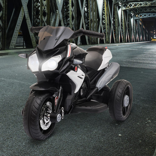 HOMCOM Kids Electric Motorcycle Ride-On Toy, with Three Wheels, Music, Horn, Lights