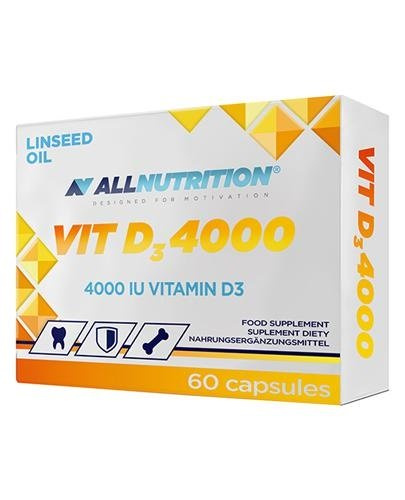 Allnutrition Witamina D3 4000 IU Na Odporność i Zdrowe Kości 60 Kapsułek
