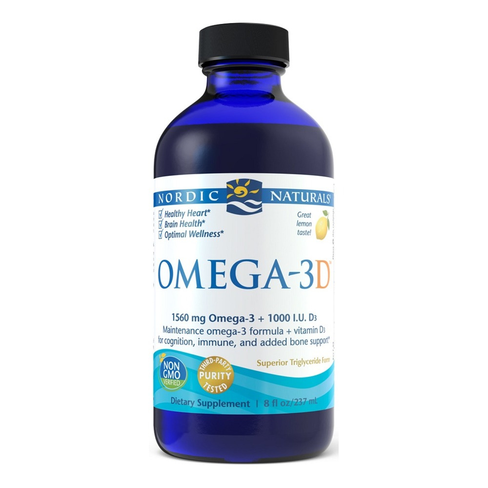 Omega-3D, 1560mg Lemon - 237 ml.