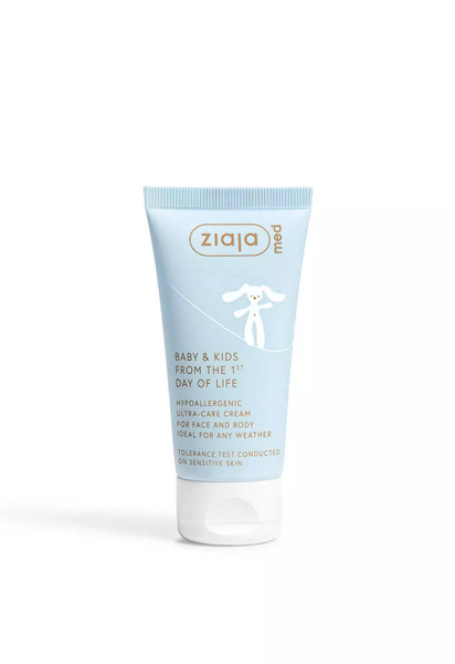 Ziaja Med Baby & Kids Hypoallergenic Ultra-nourishing Cream for Face and Hands for All Weather for Babies from 1 Day of Life 50ml