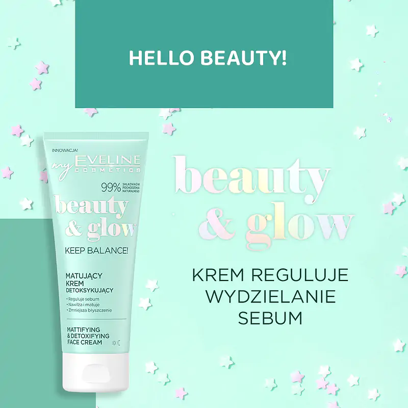 Eveline Beauty & Glow Keep Balance! Mattifying and Detoxifying Cream for Oily and Combination Skin 75ml