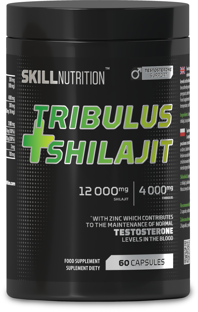 Skill Nutrition Tribulus + Shilajit 60 vegan caps for energy and libido support