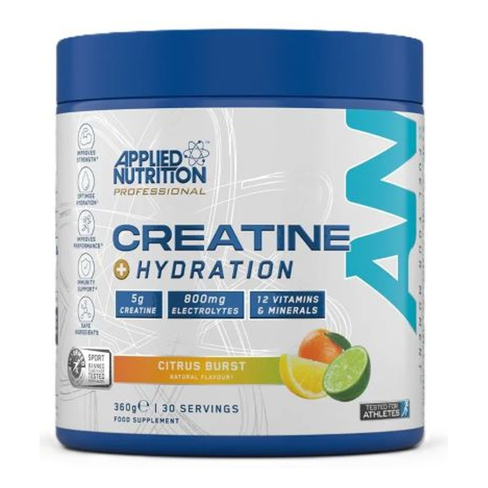 Applied Nutrition Kreatyna i Nawodnienie Cytrynowy Proszek Na Siłę i Regenerację 360g