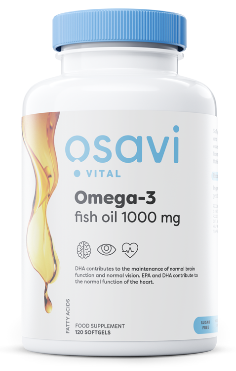 Osavi Omega-3 Fish Oil Molecularly Distilled 1000mg for Heart and Brain Health 120 Softgels