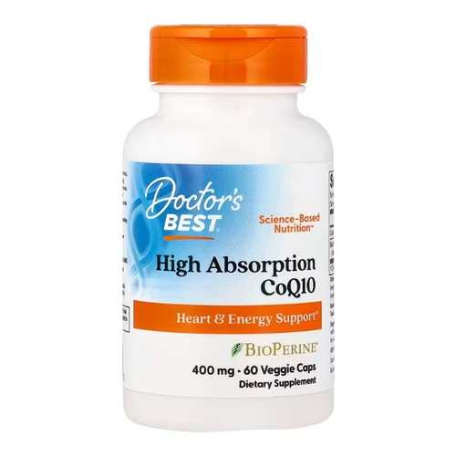 Doctor's Best High Absorption CoQ10 with BioPerine, 400mg Capsules 60 vcaps