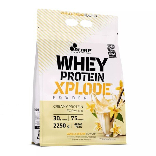 Olimp Nutrition Whey Protein Xplode Vanilla Dream a Protein Supplement for Muscle Mass Growth 2250g