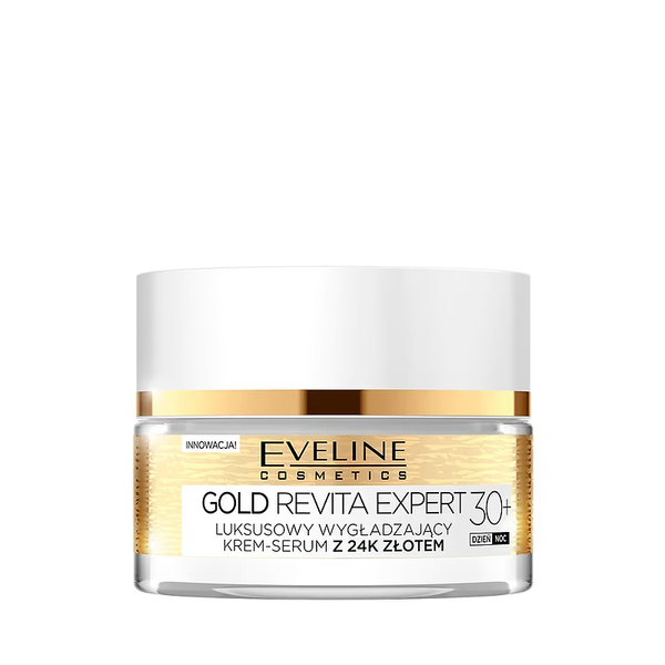 Eveline Gold Revita Expert Luxurious Smoothing Cream-Serum with 24k Gold for Day and Night 30+ 50ml
