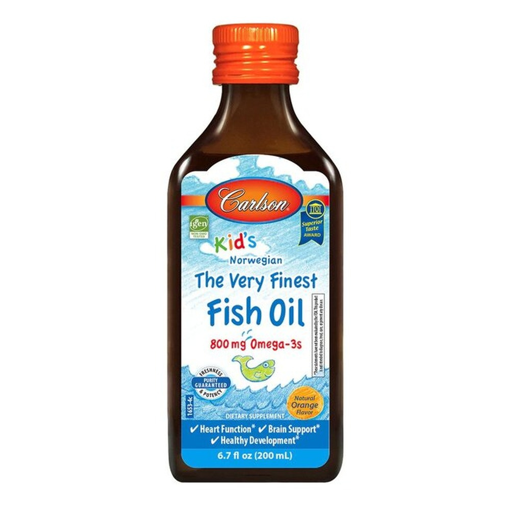 Carlson Labs Kid's The Very Finest Fish Oil Omega-3 Liquid, 800mg Natural Orange 200ml