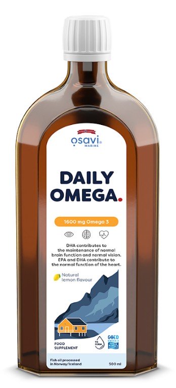 Osavi Daily Omega 1600mg Omega 3 Smak Cytrynowy 500 ml Wsparcie dla serca i mózgu