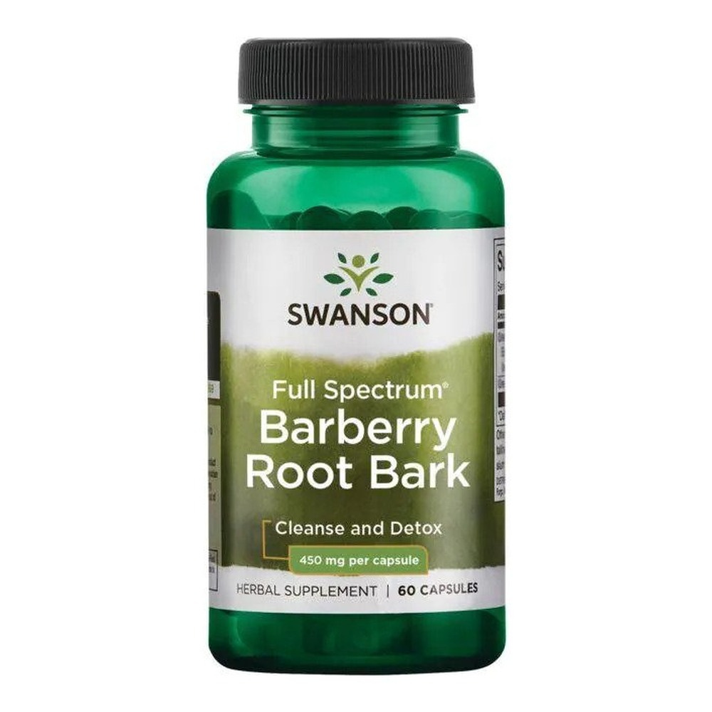 Swanson Full Spectrum Barberry Root Bark 450mg Wspomaga Oczyszczanie Organizmu 60 Kapsułek