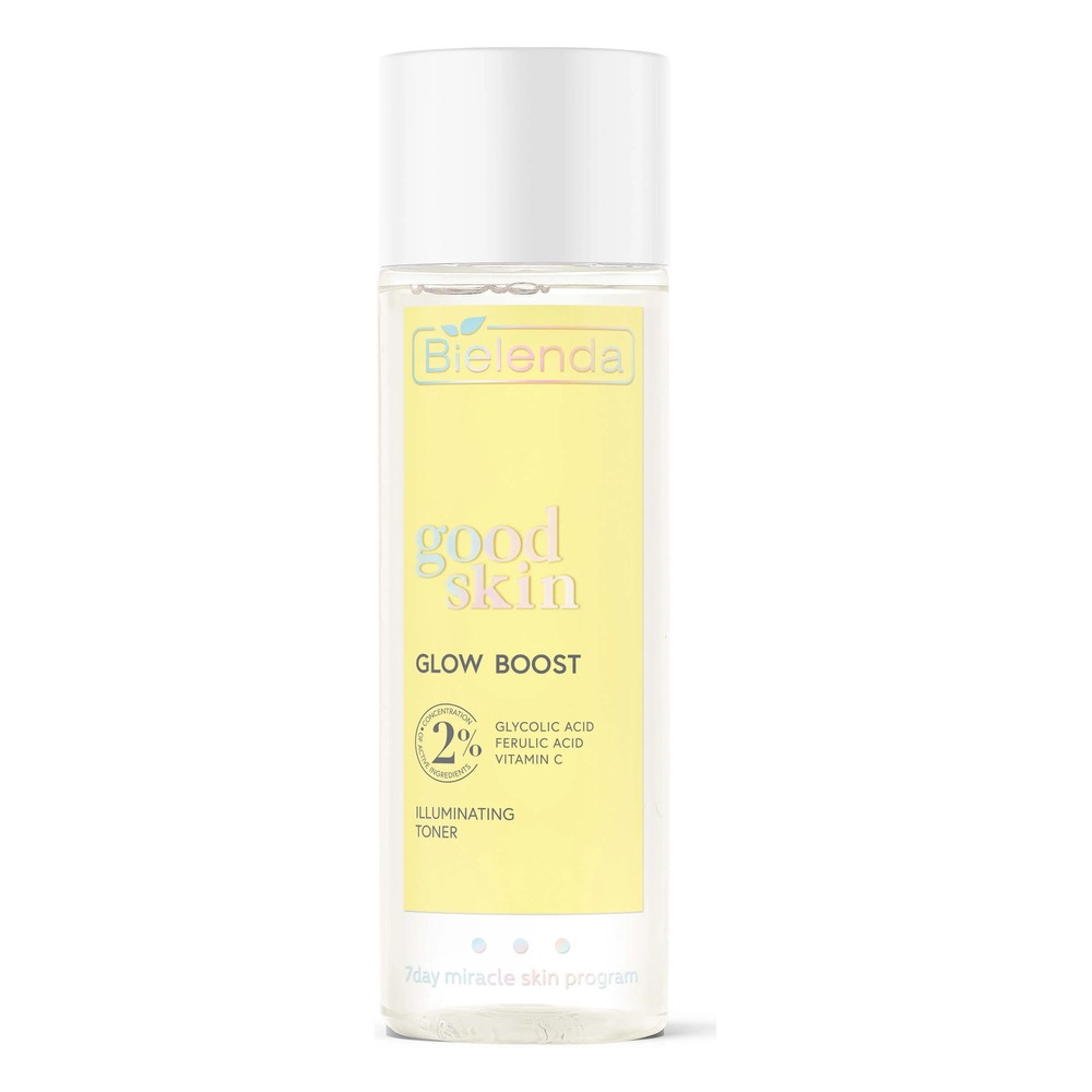 Bielenda Good Skin Glow Boost Rozświetlający Tonik z Kwasem Glikolowym Witaminą C i Kwasem Ferulowym 200ml
