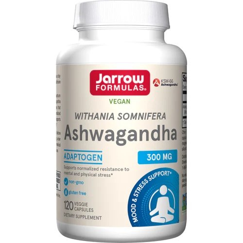 Jarrow Formulas Ashwagandha Ekstrakt z Korzenia Na Odporność na Stres i Zdrowie Poznawcze 120 Kapsułek