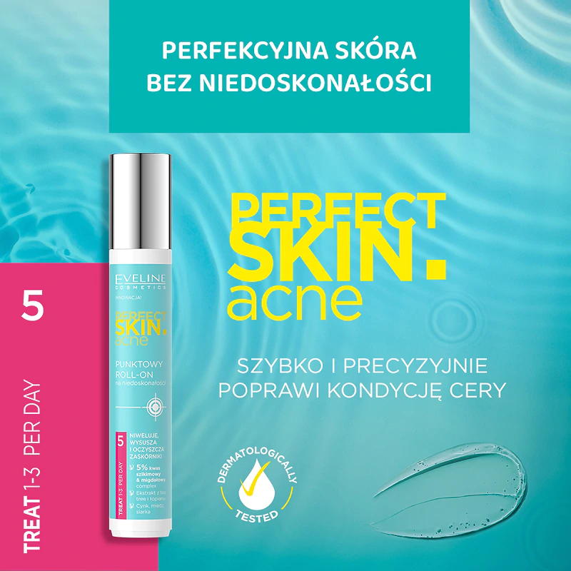 Eveline Perfect Skin Acne Spot Roll-On for Imperfections for Problematic Skin 15ml