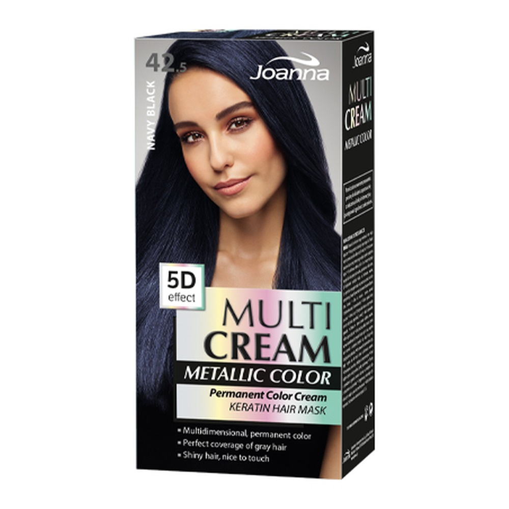 Joanna Multi Cream Color Farba do Włosów z Efektem 5D z Długotrwałym Efektem Nr 42.5 Granatowa Czerń 1 Sztuka