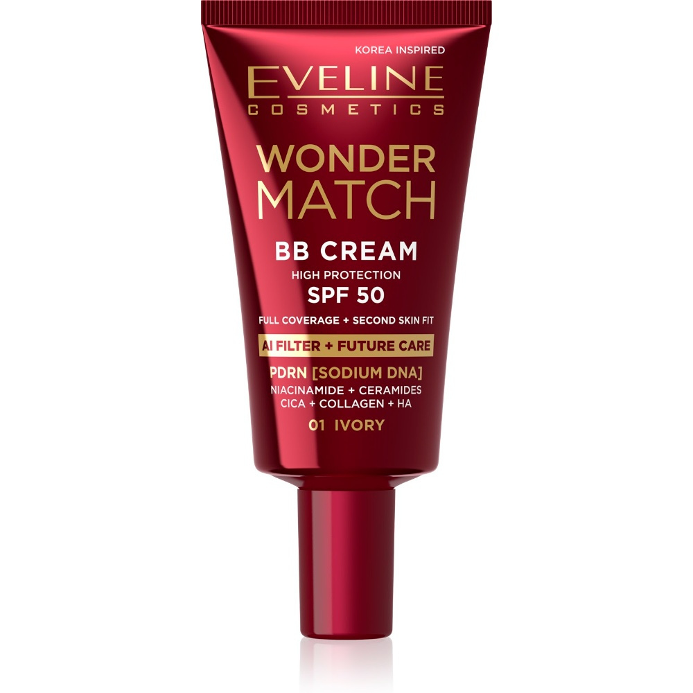 Eveline Wonder Match BB Cream krem BB wysoka ochrona SPF50 01 Ivory 30 ml