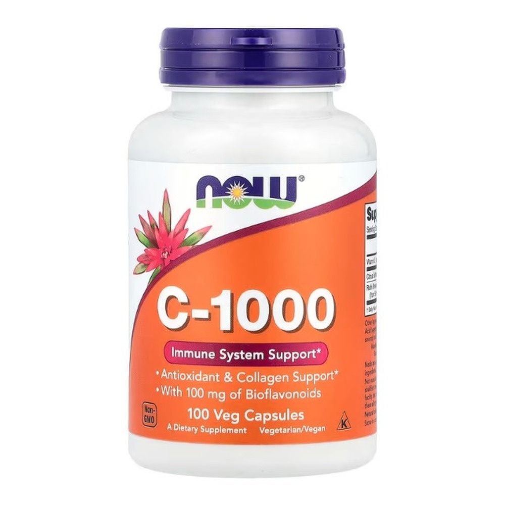 Now Foods Vitamin C-1000 Bioflawonoidy i Rutyna Wspiera Odporność Kości i Stawy 100 Kapsułek