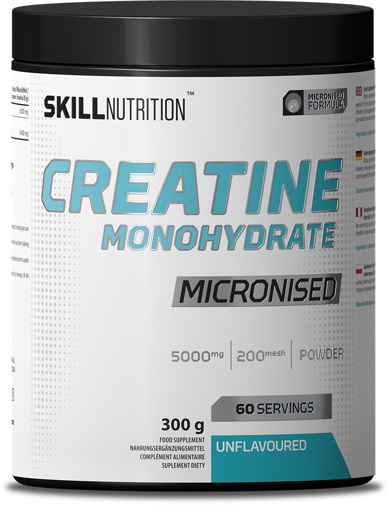 Skill Nutrition Mikronizowany Monohydrat Kreatyny Bezsmakowy 300g na Siłę i Masę Mięśniową
