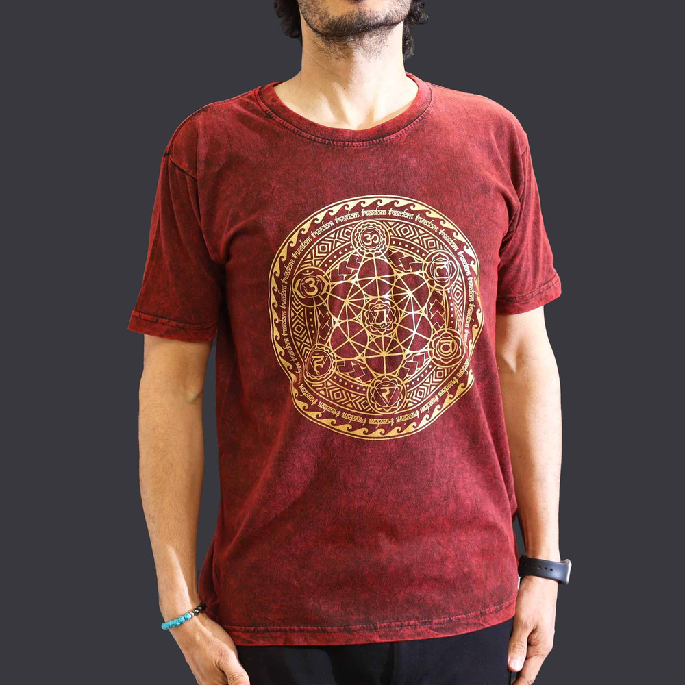 Medium Stone Washed T-Shirt - Chakra - Maroon