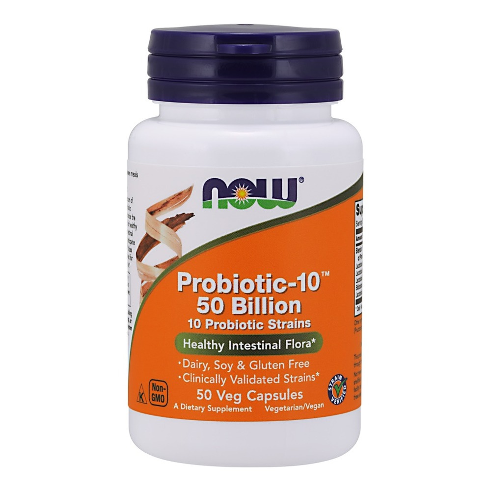 Now Foods Probiotic-10 50 Billion Wspiera Układ Pokarmowy 50 Kapsułek