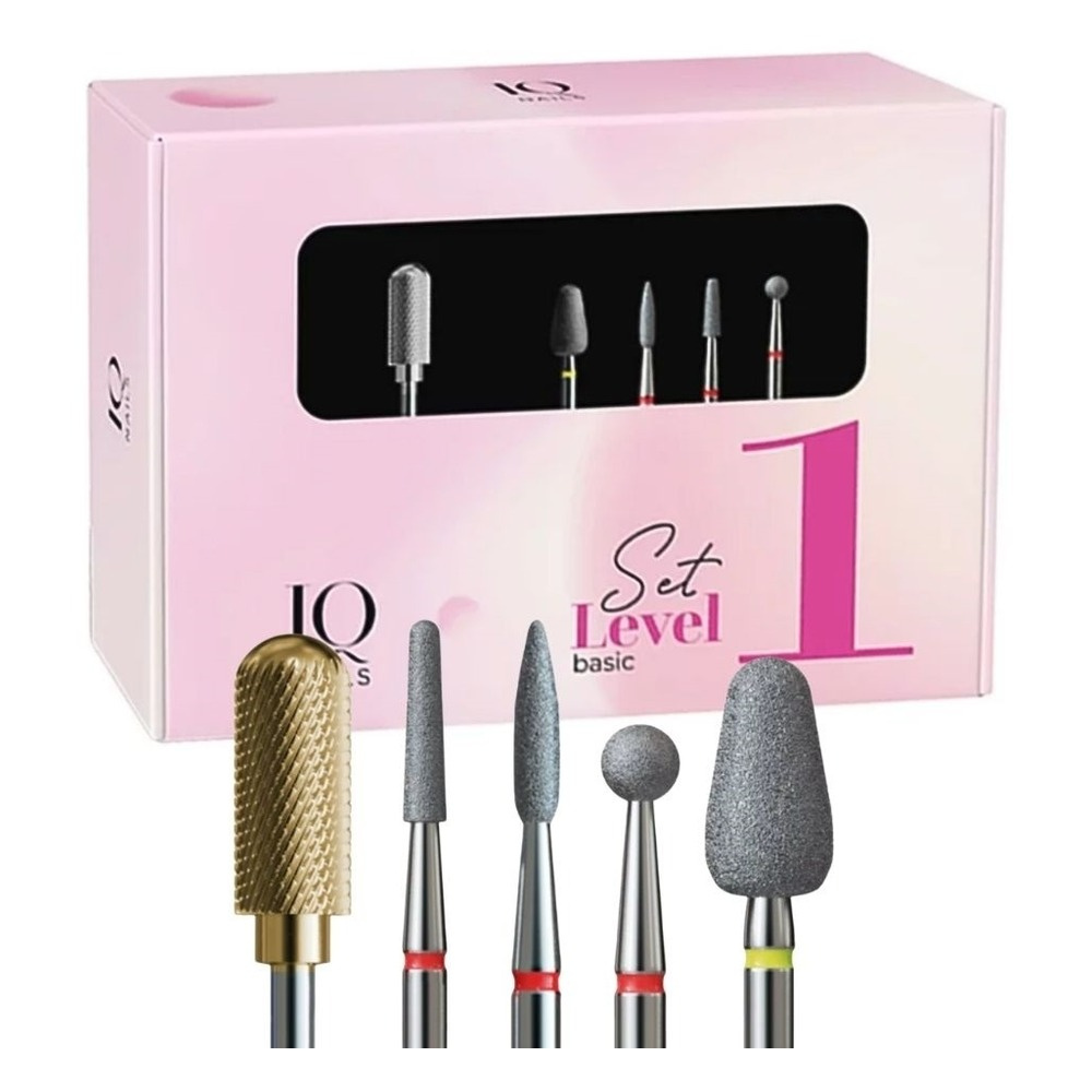 IQ Nails Level 1 Podstawowy Zestaw Frezów dla Początkujących 5szt