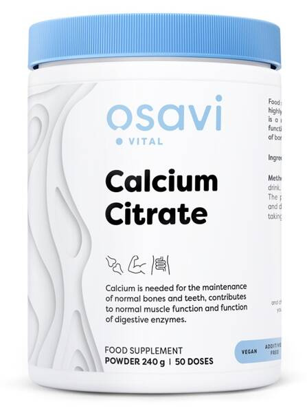 Osavi Cytrynian Wapnia w Proszku 240g na mocne kości