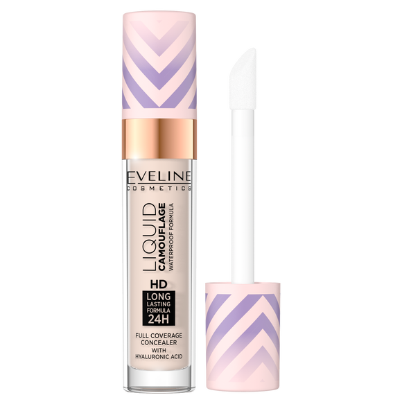 Eveline Liquid Camouflage Waterproof Concealer with Hyaluronic Acid No. 01 Light Porcelain 7.5ml