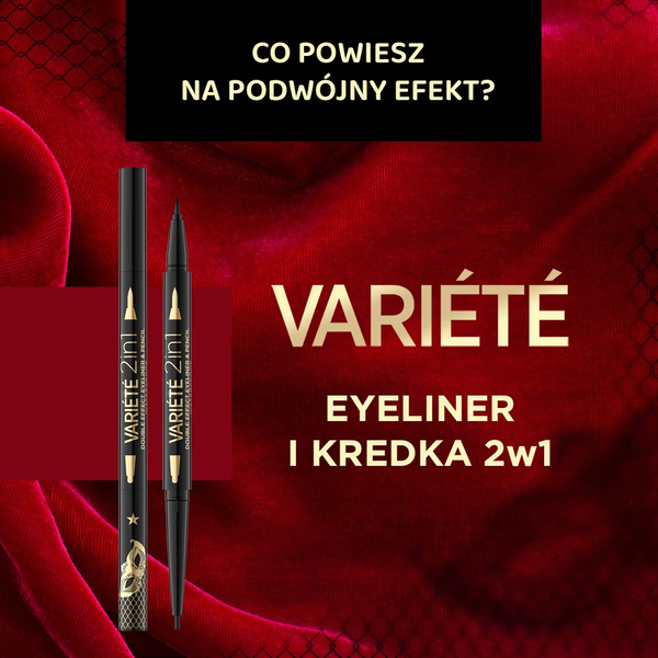 Eveline Variete Eyeliner i Kredka Podwójny Efekt 2w1 Ultra Black 1 Sztuka