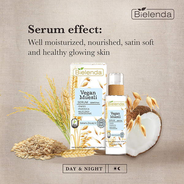 Bielenda Vegan Muesli Moisturizing Serum Wheat Oats Coconut Milk 30ml