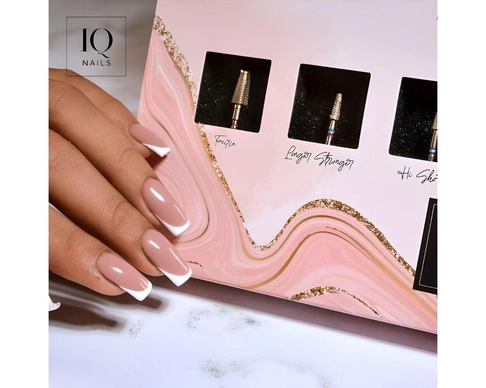 IQ Nails Duo -Bits Golden Fine Double Grain Set Innowacyjny Zestaw Duo Frez 4 Sztuki