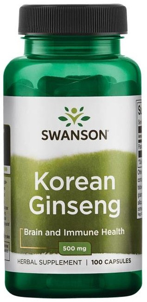 Swanson Korean Ginseng 500mg 100 Capsules