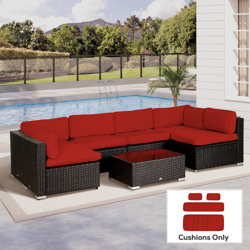 Outsunny Set of 14 Outdoor Cushion Covers - Red