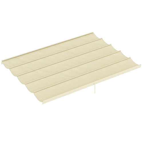 Outsunny Retractable Pergola Cover, 3.5 x 2.6 m Replacement Canopy Fabric for 4 x 3 m Frame, Roof Top Only, Cream White