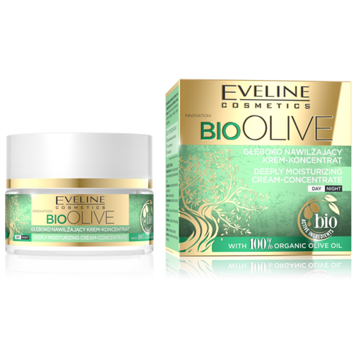 Eveline Bio Olive Głęboko Nawilżający Krem Koncentrat na Dzień i Noc 50ml + Krem pod Oczy 20ml