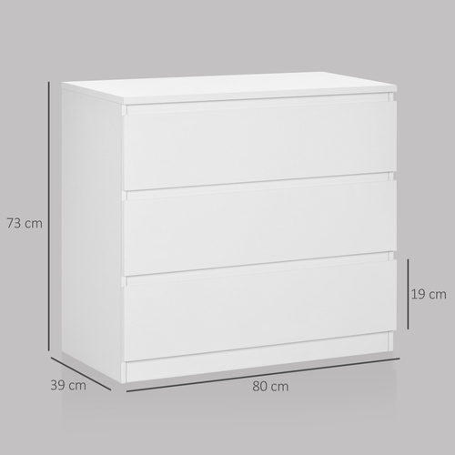 HOMCOM Chest of Three Drawers - White