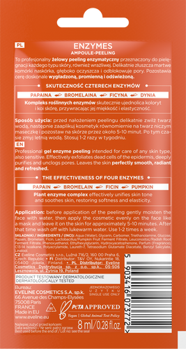 Eveline Face Therapy Professional Ampoule-Peeling Żelowy Peeling Enzymatyczny dla każdego Rodzaju Skóry 8ml