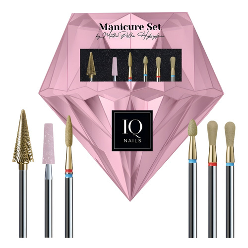 IQ Nails Manicure Set All in One Zestaw Frezów 6 Sztuk
