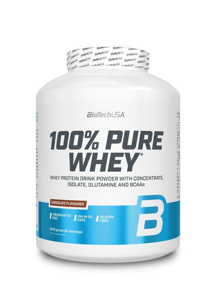 BioTechUSA 100% Pure Whey Orzech Laskowy Na Wzrost i Utrzymanie Masy Mięśniowej 2270g
