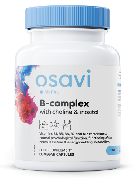 Osavi B-Complex with Choline and Inositol 60 vegan caps for energy and nervous system support